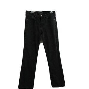 Levi's 505 Jeans Size 10 M Straight Leg Women's Black 5 Pocket Silver Top Stitch